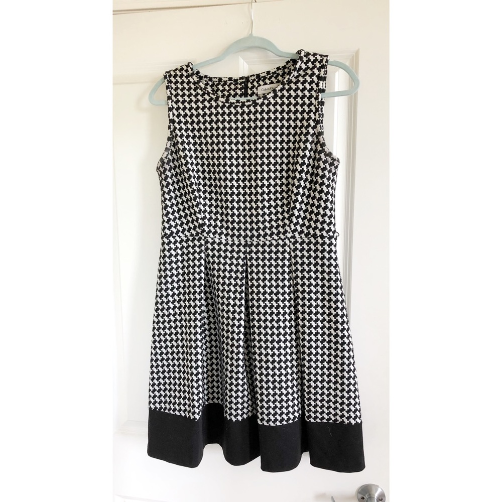 Calvin Klein Houndstooth Fit and Flare Dress